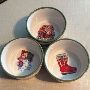 Festive Holiday Ramekins Ceramic Bowls